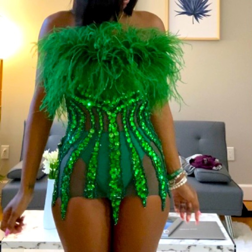 Shane Justin green cocktail dress